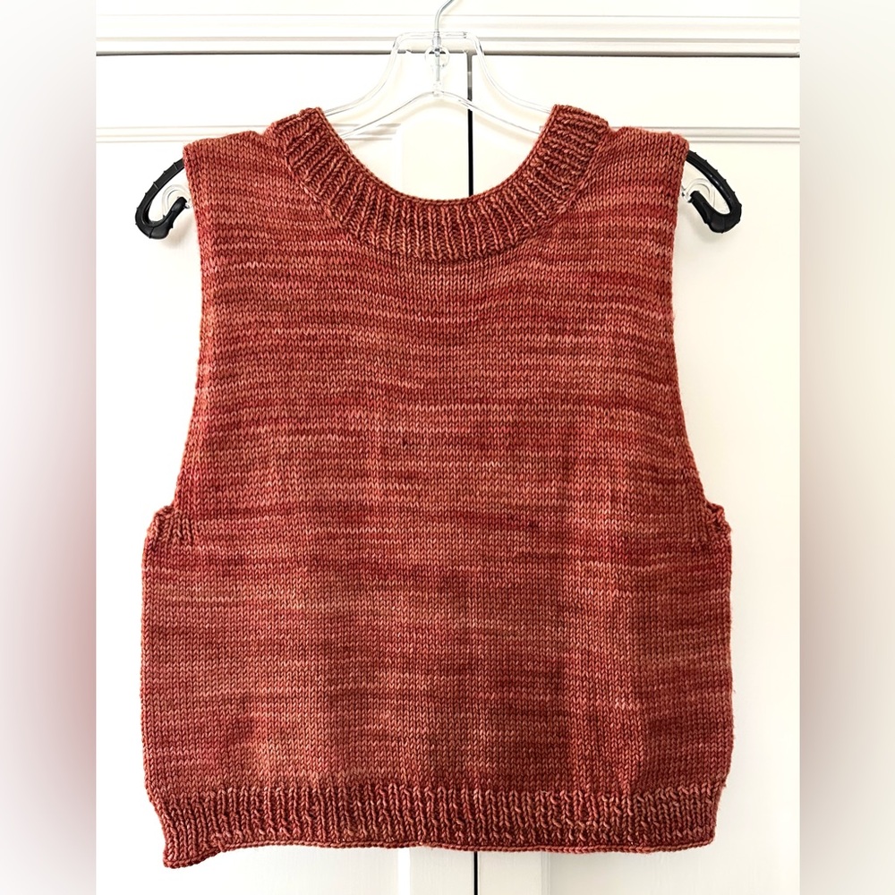Rust Hand Knit Sleeveless Summer Top